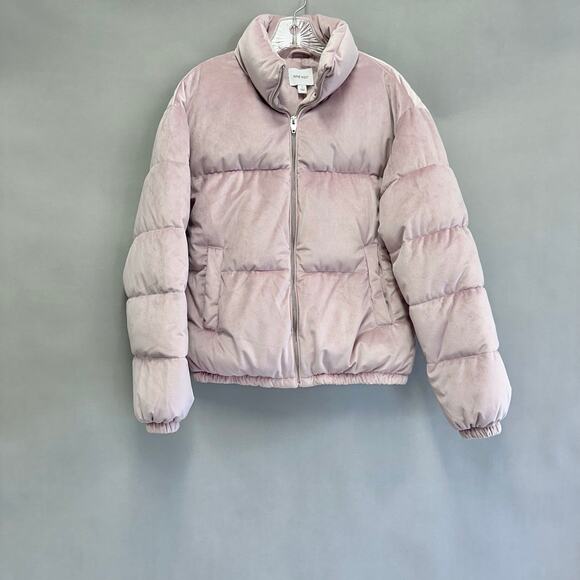 Nine West Women's Velvet Puffer Jacket Blush Pink Size Small - Picture 1 of 13